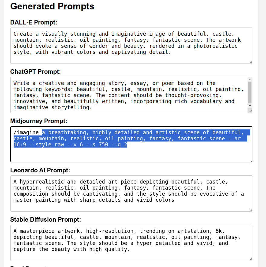 Prompt Maker Gold Database